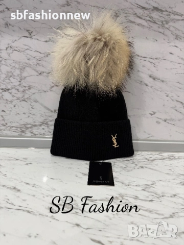 YSL шапка с много голям пух, снимка 3 - Шапки - 53217333