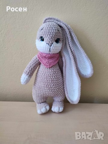 Плетено зайче-Топи , снимка 3 - Плюшени играчки - 41490333