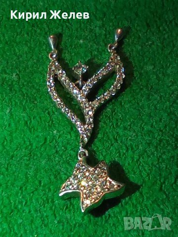 ПРЕКРАСНА СКЪПОЦЕННА СРЕБЪРНА ОБЕЦА РОДИРАНО СРЕБРО 925 ПОДХОДЯЩА и за АРТ ВИСУЛКА / МЕДАЛЬОН 19283, снимка 18 - Обеци - 40532488