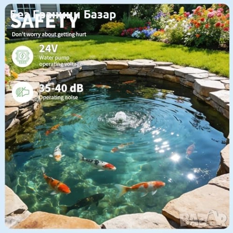 Нова 24V нисковолтова DC помпа 1200 GPH за фонтан/езеро/аквариум + конвертор, снимка 4 - Напояване - 53743736