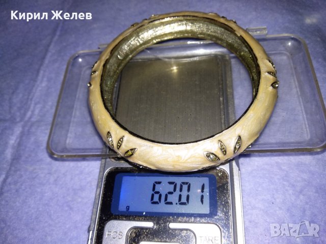 ПРЕКРАСНА ЕМАЙЛИРАНА ФЛОРАЛНА КРИСТАЛНА МЕСИНГОВА РЕТРО АРТ ГРИВНА 38320, снимка 2 - Гривни - 41266793