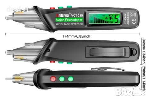 ANENG VC1019 Безконтактен Електрически Тестер 12–1000V Гласово известяване, снимка 11 - Други инструменти - 51028027
