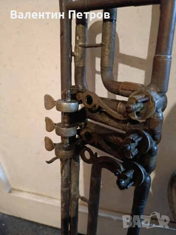 стар немски тромбон ,Joze Muller,firmen, снимка 3 - Антикварни и старинни предмети - 53141208