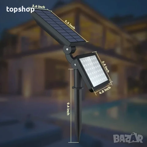 НОВ соларен прожектор за двор IP65 Водоустойчив, 5 режима на осветление за Външно градинско..., снимка 6 - Прожектори - 50501564