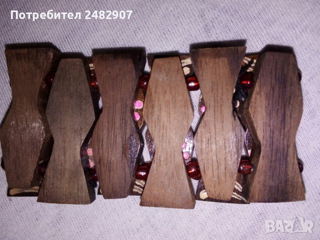 Стара дървена гривна, снимка 4 - Антикварни и старинни предмети - 40486393