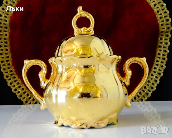 Сервиз за кафе баварски порцелан,чисто злато,барок. , снимка 7 - Антикварни и старинни предмети - 51181257