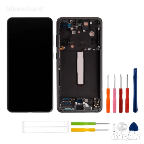 OLED дисплей с тъчскрийн за Galaxy S21 FE 5G – черен с рамка НОВ