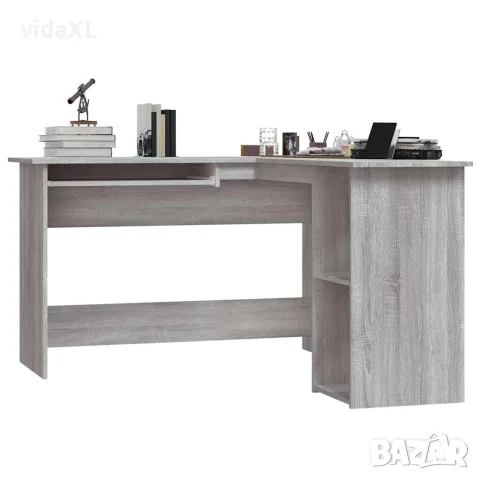 vidaXL Ъглово бюро, сив сонома, 120x140x75 см, инженерно дърво, снимка 3 - Бюра - 56148039