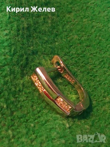 ЕЛЕГАНТА СРЕБЪРНА СКЪПОЦЕННА ФЕШЪН АРТ ОБЕЦА СРЕБРО 925 с БЯЛА ПОЗЛАТА и ФАСЕТИРАНИ ЦИРКОНИ 38249