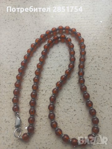 Гердан-броеница от сребро и червен балтийски кехлибар , снимка 6 - Антикварни и старинни предмети - 42702595