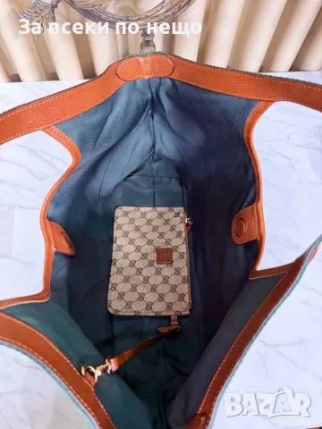 Gucci Луксозна Дамска Чанта С Монограм Зелено-Червена Лента И Несесер - Различни Цветове Код SEM-784, снимка 6 - Чанти - 56121130