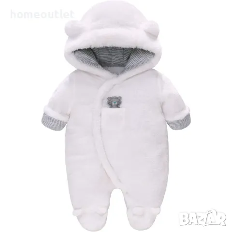 Бебешки пухкав космонавт в три размера, VINE BABY/PONY MIYA бяло със сиво мече