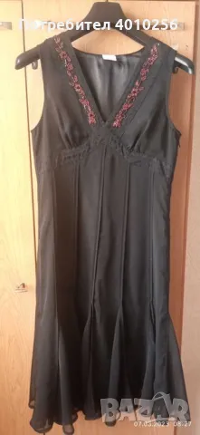 НОВА КОПРИНЕНА ЧЕРНА БАЛНА РОКЛЯ ДО КОЛЕНЕТЕ р. М, снимка 9 - Рокли - 49004528