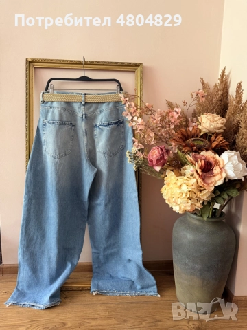 ZARA Дамски стилни широки дънки, снимка 6 - Дънки - 55708702