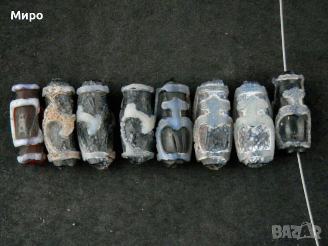 8 БР СТАРИ ТИБЕТ НЕПАЛ ХИМАЛАИ АХАТ ДЗИ МЪНИСТА ЩАСТИЕ И ДОБЪР КЪСМЕТ