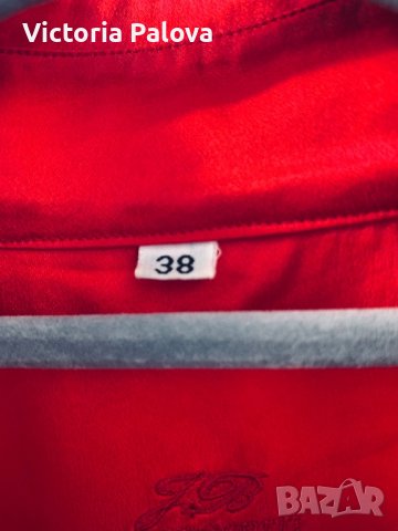 Червена ( малинова) риза JAQUES BRITT тежка коприна, снимка 7 - Ризи - 42655631
