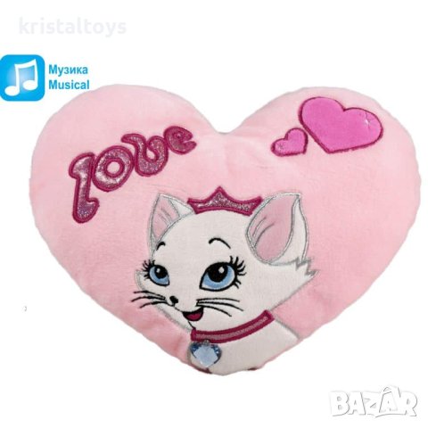 Плюшено сърце с коте и надпис Love, снимка 1 - Плюшени играчки - 42622413