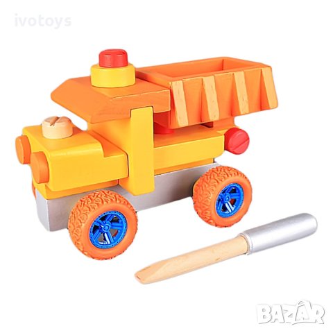 Детски дървен конструктор Строителна машина, снимка 1 - Конструктори - 40275026