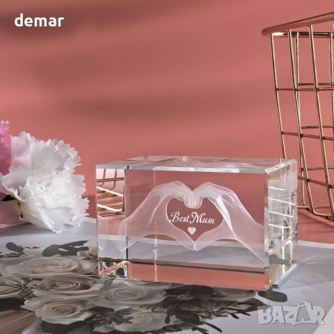 JOVMUND Кристален подарък за мама с гравиран надпис Best Mum за 8 март, рожден ден нарушена опаковка, снимка 2 - Подаръци за жени - 44495075