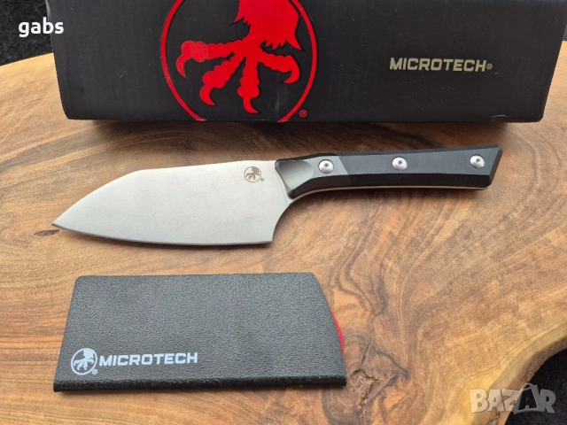 Фиксиран нож Microtech Santoku 3200-10BK,фултанг,G10, снимка 4 - Ножове - 52402621