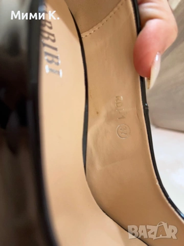 Черни лачени обувки, снимка 4 - Дамски обувки на ток - 53677750