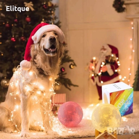 ДУБЛИРАНО Лампа  във формата на Луна с LED светлина и дървена поставка, снимка 9 - Други стоки за дома - 52716383