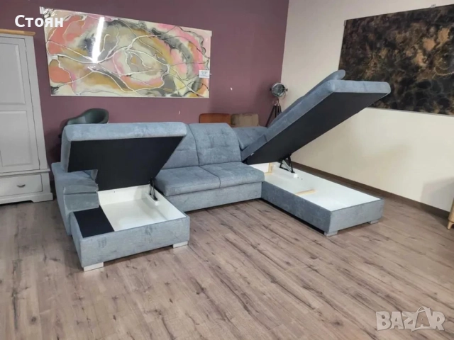 ПРОМОЦИЯ!!! Светло сив П - образен ъглов диван Nixon с функция сън, снимка 10 - Дивани и мека мебел - 52829699