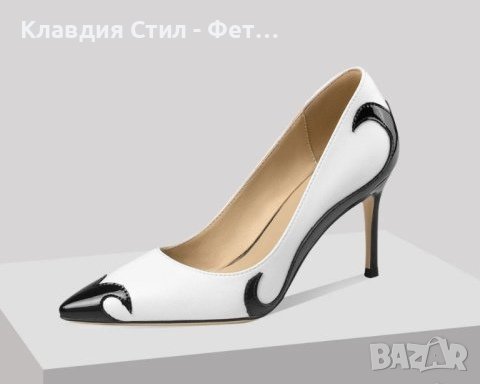 Красив модел бели елегантни обувки с ток, снимка 4 - Дамски ежедневни обувки - 44328906