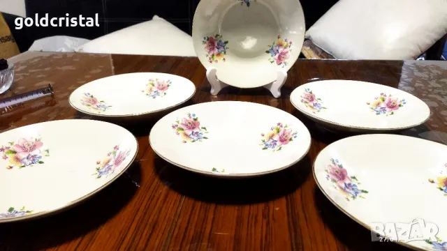 Стар български порцелан чинии дълбоки , снимка 5 - Антикварни и старинни предмети - 50092611