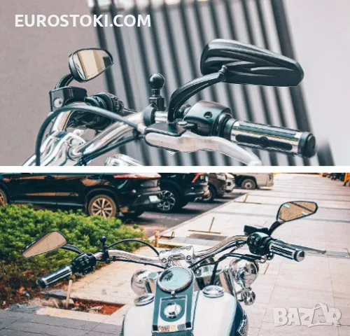 Мотоциклетни огледала WTZMOTO, комплект 2 броя огледало за кормило на мотоциклет, 8 мм, за Harley , снимка 4 - Аксесоари и консумативи - 56122494