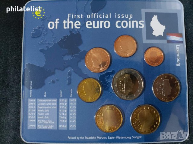 Люксембург 2002 - Евро сет - комплектна серия от 1 цент до 2 евро, снимка 2 - Нумизматика и бонистика - 44312697