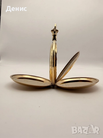 Винтидж джобен часовник DRUSUS – Германия, Gold-Doublé, гравиран корпус, снимка 10 - Джобни - 52887266