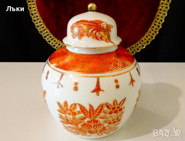 Старинна ваза,урна,буркан,китайски порцелан,злато. , снимка 2 - Вази - 42241294
