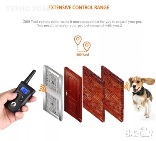   Електронен нашийник за куче .Каишка с ток ,електроимпулси ,вибрация, звук водоустойчив, снимка 4 - Други стоки за животни - 33197164