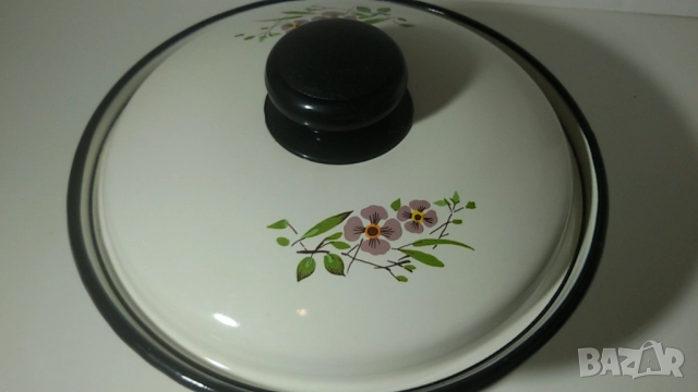 2 ретро емайлирани тенджери с капак, снимка 12 - Съдове за готвене - 51317377