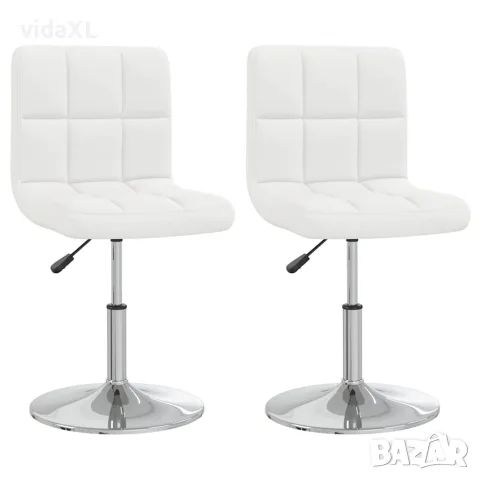 vidaXL Трапезни столове, 2 бр, бели, изкуствена кожа