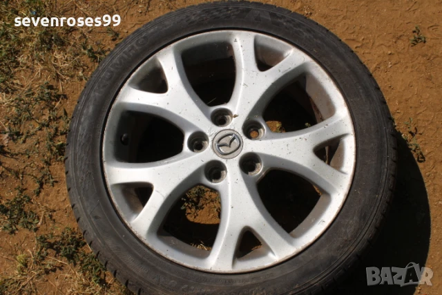Лети джанти с летни гуми Мазда 3 2008 2.3i 158hp Mazda 3 седан 4броя 205 50 17  , дот4919 et52.5 6.5, снимка 3 - Гуми и джанти - 50659933