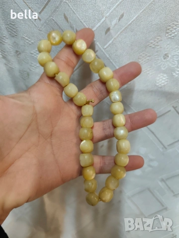 Масивна стара броеница от естествен седеф – 61 грама,30 зърна , снимка 2 - Антикварни и старинни предмети - 53291791