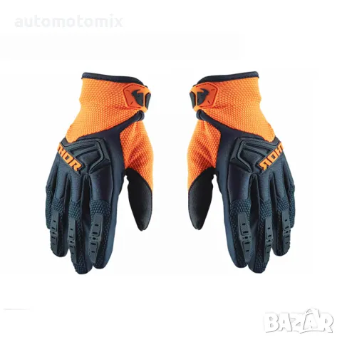 Текстилни ръкавици за крос атв ендуро , 2 БР/К-Т - Оранжеви