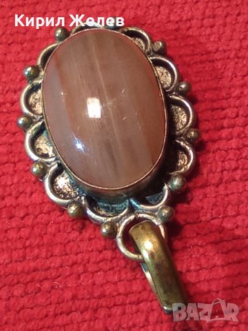 БРОНЗОВ СТАРИНЕН РЕТРО АРТ ПЕНДАНТ с ИВИЧЕСТ ШЛИФОВАН НЕФРИТ АРТ ДЕКО СТИЛ 21084, снимка 12 - Антикварни и старинни предмети - 32659653