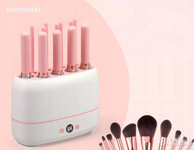 Професионална сушилня за грим четки, уред за сушене на четки за грим, вместмост 12 четки + 2 бр. гъб, снимка 2 - Козметични уреди - 52484634