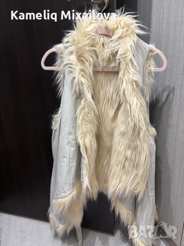 Дамски елек с косъм и кожа, снимка 6 - Елеци - 56273348