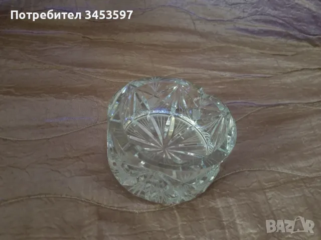 Кристален масивен пепелник 15 см, снимка 2 - Други стоки за дома - 49306997