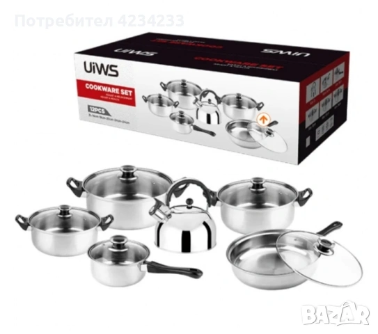 Комплект тенджери 12 части , снимка 2 - Съдове за готвене - 53672411