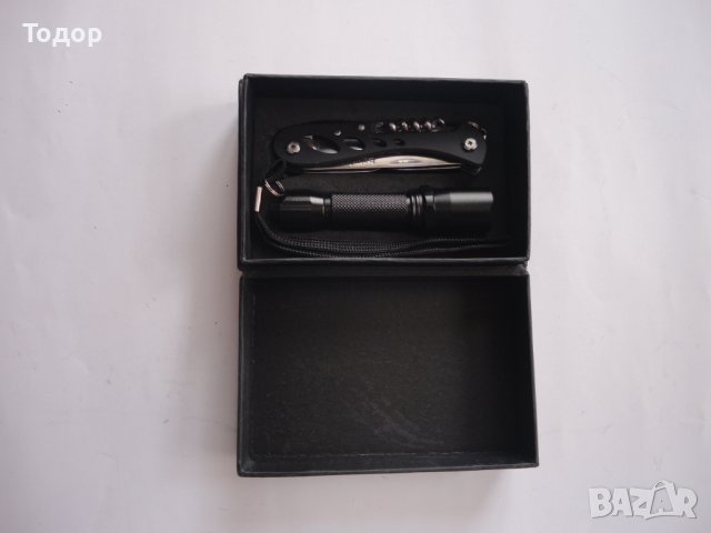 Сгъваем нож комплект с фенерче 