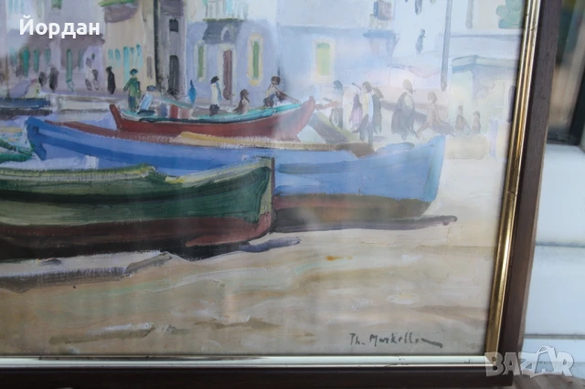 Стара картина смесена техника, снимка 5 - Картини - 50989583