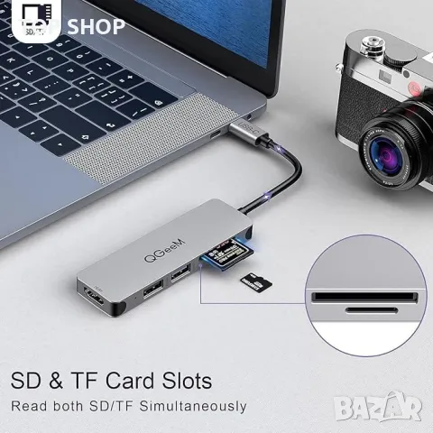 5-в-1 HDMI USB-C хъб QGEEM, снимка 5 - Друга електроника - 48512195