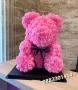 Мече от рози 40см Розово , снимка 2