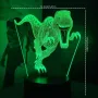 Холограмна 3D LED лампа Динозавър,RGB Седемцветен Интелигентен Контрол,USB, снимка 6
