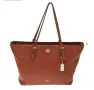Coach Кафява кожена чанта с катарама оригинална , снимка 1